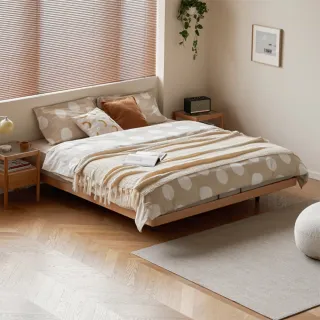 【hoi! 好好生活】YW浮島橡木懸浮雙人床架(無燈款)150x190