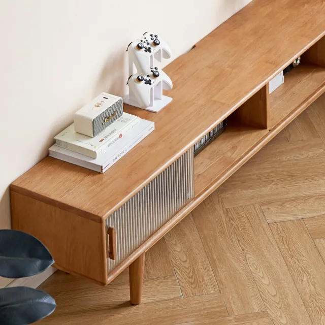 【hoi! 好好生活】預購60天★維莎原木巧伴橡膠木實木原木色電視櫃1.5M Y520N02