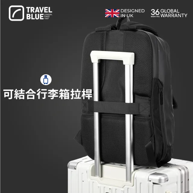 【Travel Blue 藍旅】Alpha專業背包-黑/綠 TB3038(後背包/筆電包/防水電腦包/雙肩包/大容量