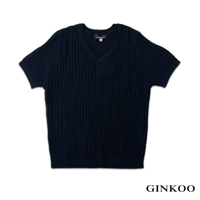 【GINKOO 俊克】V領短針織上衣
