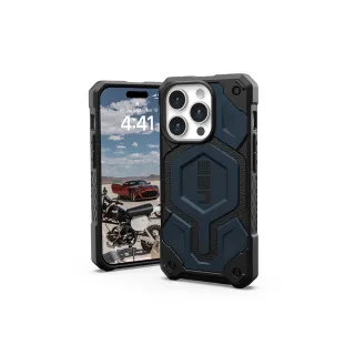 【UAG】iPhone 15 Pro 磁吸式頂級版耐衝擊保護殼-藍(吊繩殼 支援MagSafe功能 10年保固)