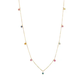【ALUXE 亞立詩】10K金 寶石項鍊 繽紛彩色 NN0128