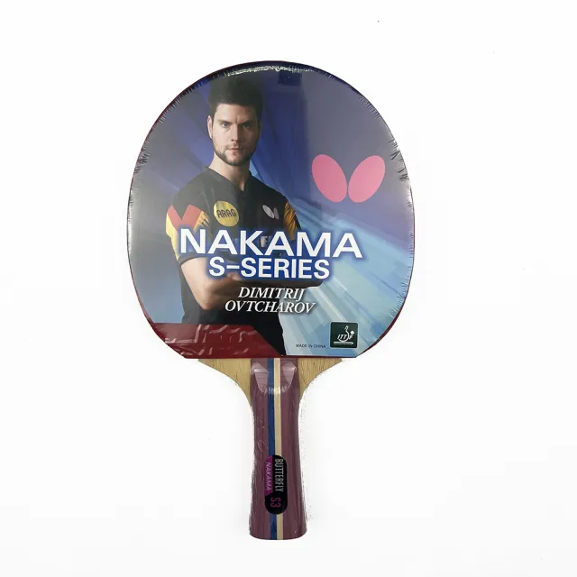 【BUTTERFLY】全能型碳纖負手拍桌球拍含拍袋組NAKAMA S-3(TT1701TT1970)