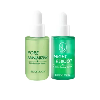 【SEXYLOOK 西西露】綠番茄毛孔緊緻精華35ml/仙人掌發光雙精萃30ml(精華液/雙層油水精華/水光肌)