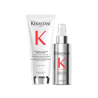 【KERASTASE 巴黎卡詩】白鑽升重建髮乳200ml+白鑽升重建熱活精華90ml