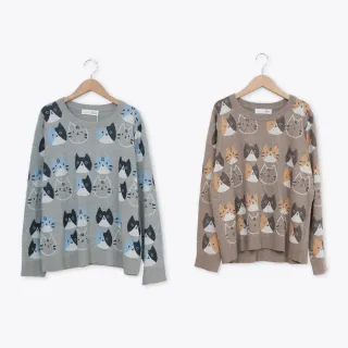 【Dailo】喵的多重宇宙緹花針織上衣(駝 灰/魅力商品)