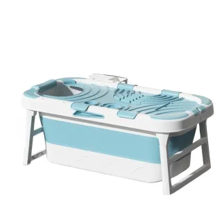 【由米】折疊浴桶 洗澡桶 加大加高沐浴盆 成人洗澡桶 家用神器(折疊收納  可坐可躺  耐高溫無異味)