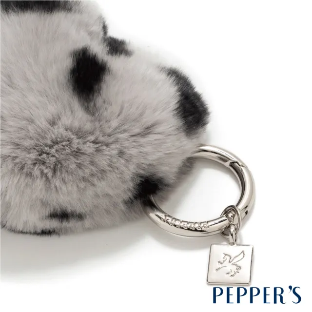 【PEPPER’S】雙11 FLUFFY 豹紋愛心絨毛掛飾 - 淺米色/焦糖棕/格雷灰(掛飾 毛球掛飾 愛心 包包吊飾)