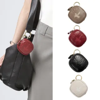 【PEPPER’S】交換禮物 真皮 PEGASUS 牛皮幾何萬用小包 - 暗紅色/摩卡棕/簡約黑/月光灰(耳機包零錢 