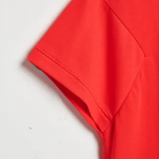 【SOMETHING】女裝 貓咪剪裁寬版短袖T恤(紅色)