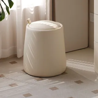 【hoi! 好好生活】源氏木語奶油風有機皮化妝凳 S05210