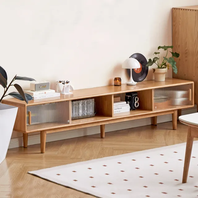 【hoi! 好好生活】維莎原木巧伴橡膠木實木原木色電視櫃1.8M Y520N02