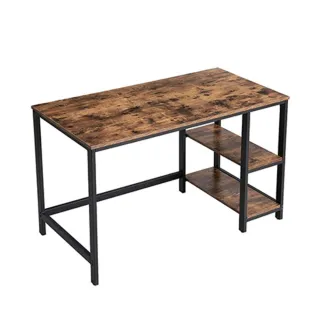 【hoi! 好好生活】VASAGLE 工業風二層置物書桌/電腦桌1.2M-鐵鏽棕 LWD47X(租屋族/DIY家具)