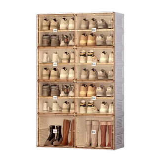 【hoi! 好好生活】ANTBOX 螞蟻盒子免安裝折疊式鞋櫃14格底層可放靴