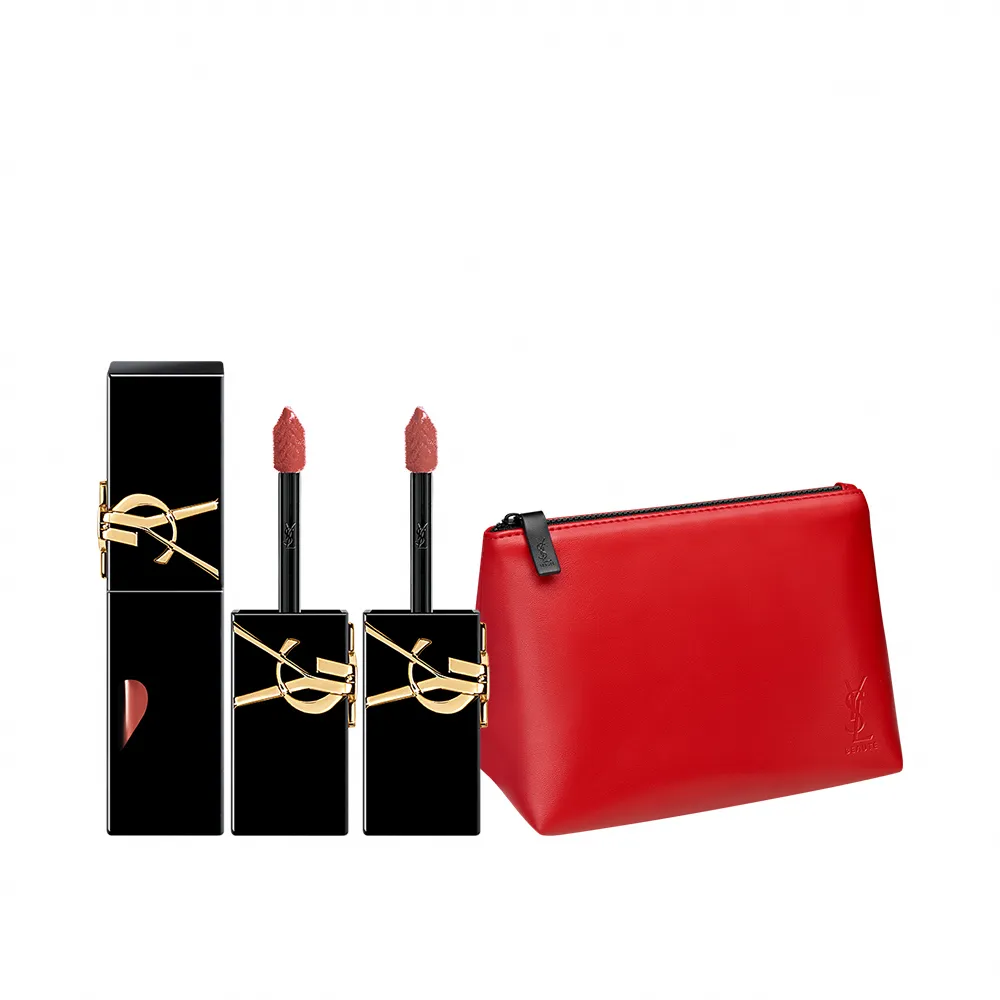 【YSL】官方直營 奢華鎖心光唇釉2入組(奢華印記鎖心光唇釉/任選)
