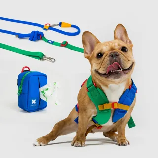 【SPUTNIK 斯普尼克】10TH YEAR 胸背帶散步組 M號(寵物胸背帶/寵物牽繩/寵物外出用品)