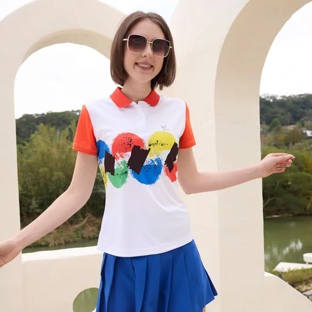 【LEIDOOE】刷漆風女短袖POLO衫(96258)