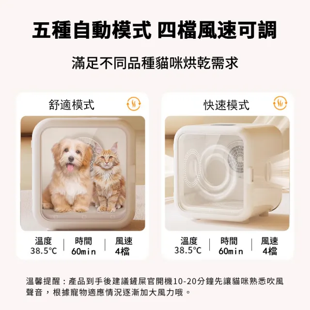 【IPSKY】全自動寵物烘毛機 62L(UV殺菌/溫控/集毛/新風供氧/寵物烘乾機/自動吹毛機/寵物吹水機/烘貓機)