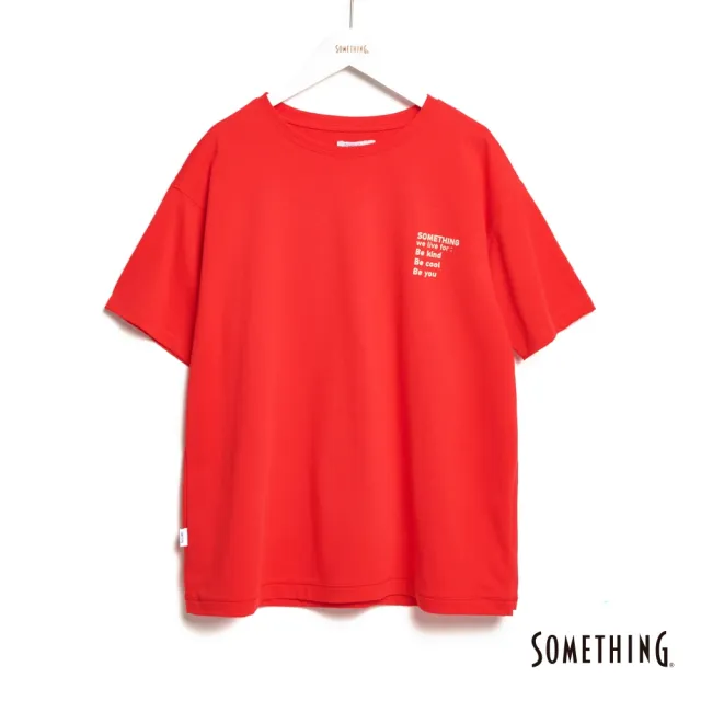 【SOMETHING】女裝 貓咪前後片印花短袖T恤(紅色)