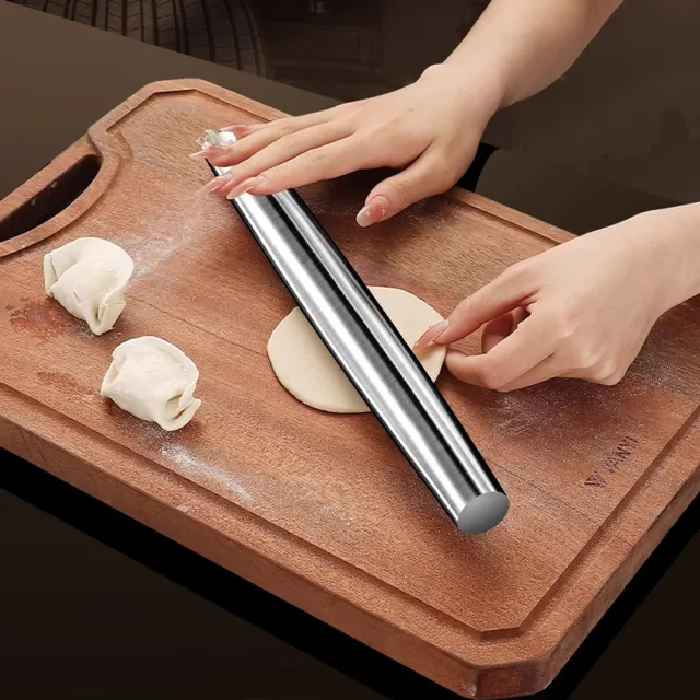 【PUSH!】廚房用品 316不銹鋼桿麵棍 2入不粘防黴餃子皮桿面杖 烘焙桿麵棒(桿麵杖 桿麵棍 D389-2)