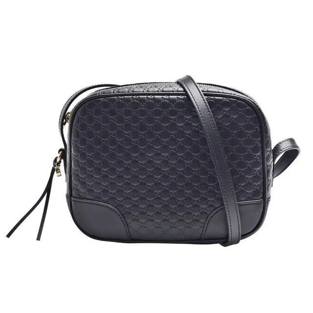【GUCCI 古馳】經典Guccissima壓紋牛皮斜背相機包(黑色449413-BMJG-1000)