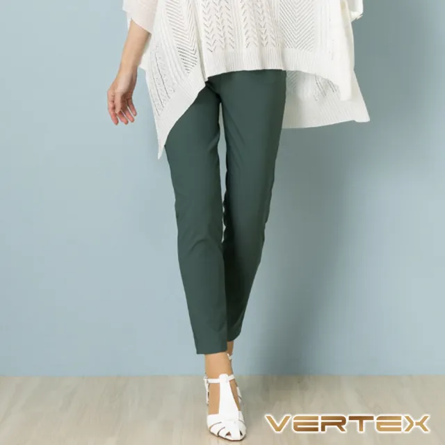 【VERTEX】100%日本製抗污防潑水美型褲1入 通勤百搭/彈力舒適/抗皺(綠)