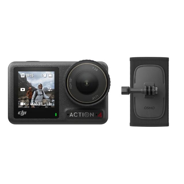 DJI Osmo Action 4 全能登山套裝 運動相機/迷你相機｜肩帶支架固定背包上