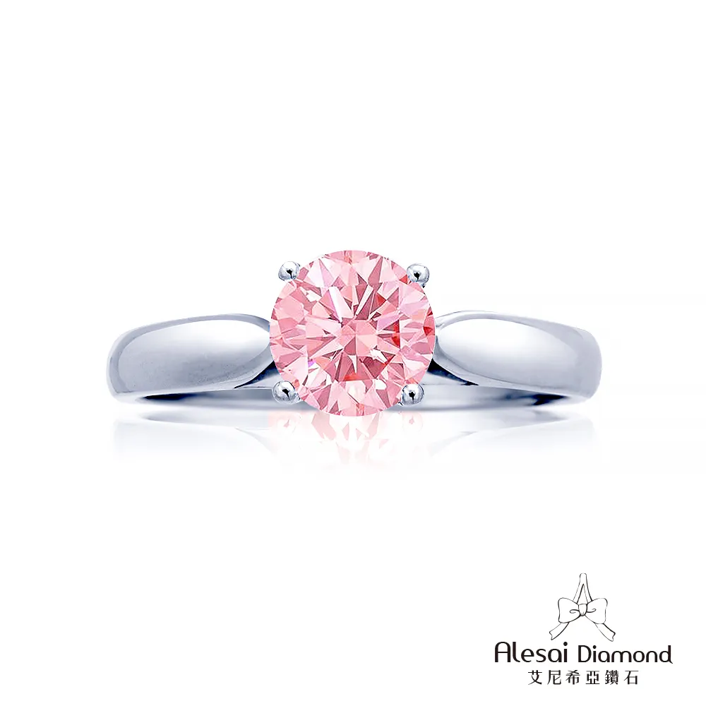 Alesai 艾尼希亞鑽石】粉紅鑽石1克拉培育鑽石四爪鑽戒(3EX 車工FANCY VIVID PINK) - momo購物網-  好評推薦-2025年12月