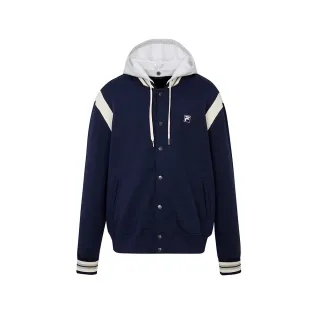 【FILA】男帽可拆針織連帽外套-丈青(1JKZ-5010-NV)