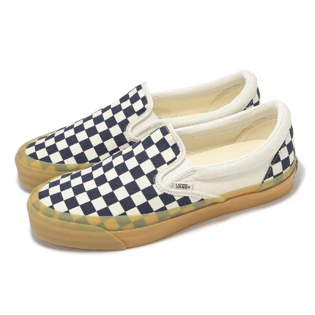 【VANS】休閒鞋 Lx Classic Slip-On 98 男鞋 女鞋 米藍 PREMIUM 棋盤格 懶人鞋(VN000E96GR1)