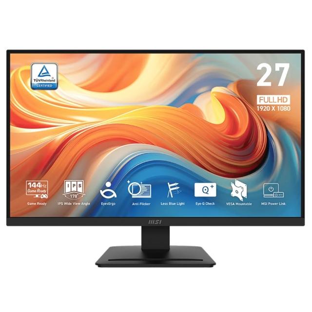 【MSI 微星】PRO MP273L E14 27型 IPS 144Hz 平面美型商用螢幕(EyesErgo技術/HDMI/VGA/1ms)