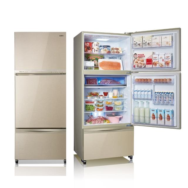 【聲寶】605公升一級星美滿極光鈦旗艦變頻系列玻璃三門冰箱(SR-C61GDV-Y8)