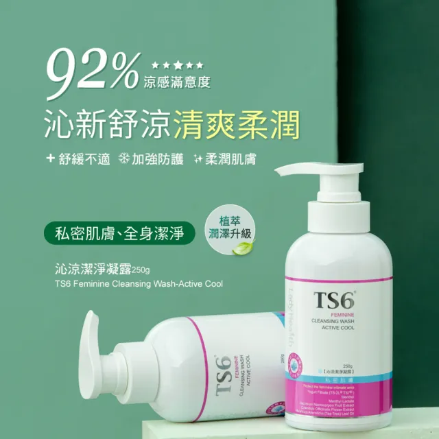【TS6】沁涼潔淨凝露250g+男士極淨私密沐浴露-舒涼款330g(男女私密涼感清潔)