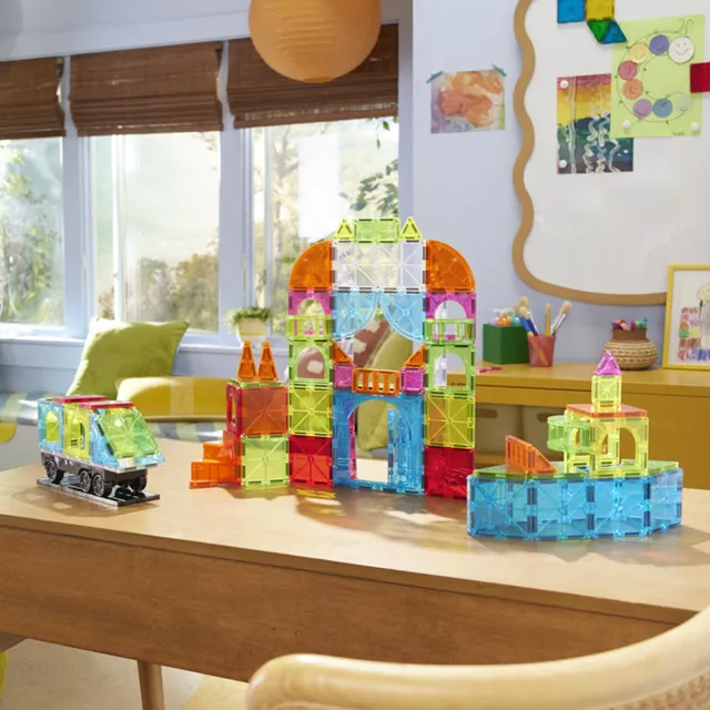 【Magna-Tiles】Combo磁力積木-110片城市大冒險(打造自己的都市/磁力片/STEAM 玩具/益智玩具)