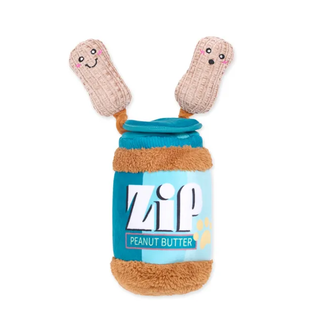 【ZippyPaws】醬醬罐頭鋪-彈跳花生醬(狗玩具推薦 毛絨玩具 發聲玩具 嗅聞玩具)