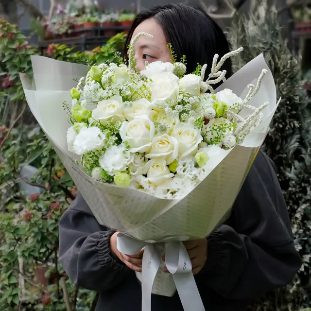 【CNFlower 西恩】白玫情話 花束(鮮花/驚喜/祝福)