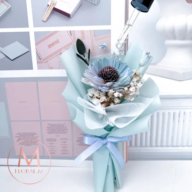 【Floral M】向日葵香氛擴香小花束禮盒 含30ml品牌香氛油(畢業/居家香氛/香水精油/香氛擴香花/送禮)