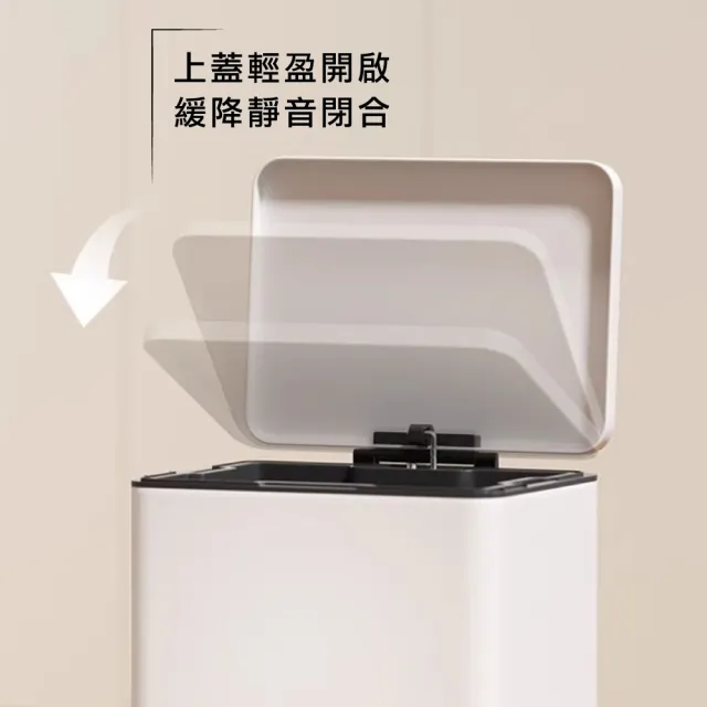 【ONE HOUSE】格拉斯高質感靜音緩降 401不鏽鋼垃圾桶-25L 平蓋/弧蓋 任選 1入(踩踏垃圾桶/緩降垃圾桶)