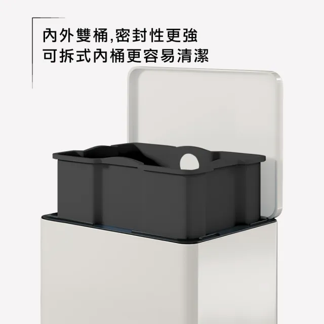【ONE HOUSE】格拉斯高質感靜音緩降 401不鏽鋼垃圾桶-25L 平蓋/弧蓋 任選 1入(踩踏垃圾桶/緩降垃圾桶)