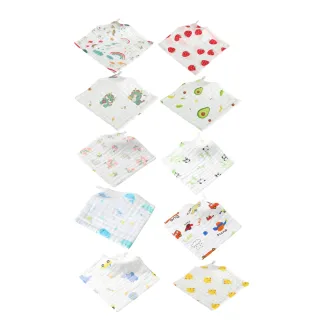 【KIDS PARK】寶寶六層紗方巾-5入組/30*30cm(嬰兒口水巾/手帕/泡泡紗布/萬用巾/純棉紗布巾)