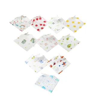 【KIDS PARK】寶寶六層紗方巾-5入組/25*25cm(嬰兒口水巾/手帕/泡泡紗布/萬用巾/純棉紗布巾)