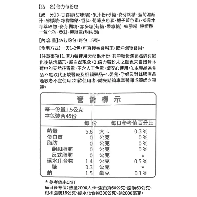 【創益生技】倍力莓 45包/盒