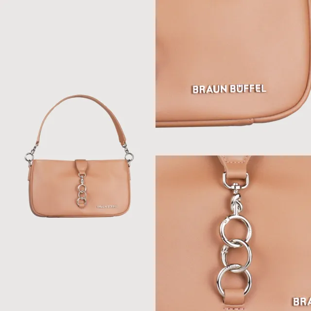 【BRAUN BUFFEL 德國小金牛】馬克西 小肩包-藕粉色(BF847-26-CG) 女包送禮推薦