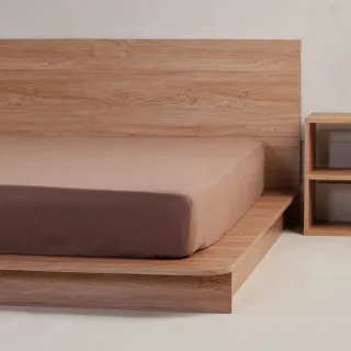 【YVONNE 以旺傢飾】100%美國棉素面床包-可可棕(單人 純棉)