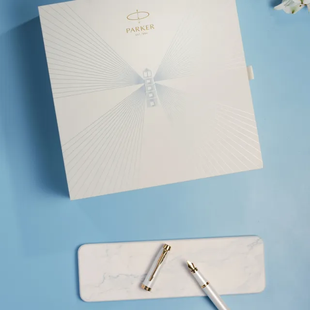【PARKER】派克  IM金屬系列限量版 珠光白 鋼筆啟程禮盒(IM)