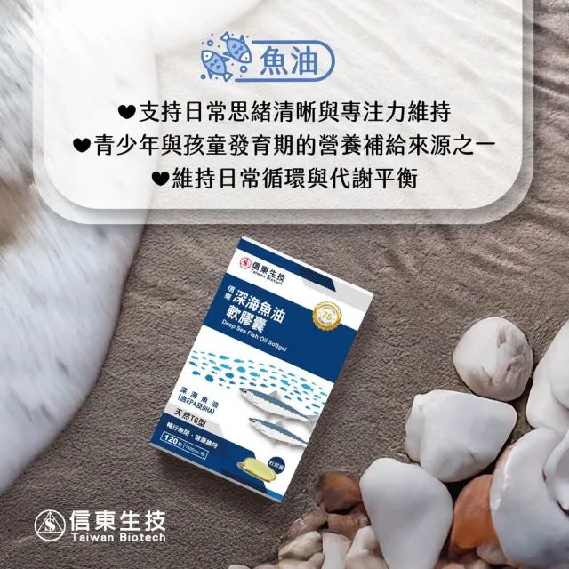 【信東生技】深海魚油軟膠囊2入組(120粒/盒)