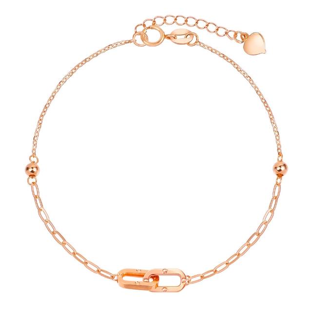 【Just Diamond】鎮金店 環愛 18K玫瑰金手鍊(網路限定)