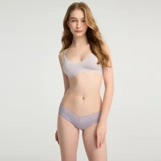 【Anden Hud】經典純色．V蕾絲低腰三角內褲(薰衣草紫)