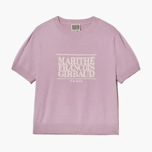 【MARITHE FRANCOIS GIRBAUD】官方旗艦 女版 經典LOGO短袖針織衫 MFG(淺紫)