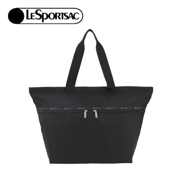 【Lesportsac】Carlin Zip Top Tote Bag 簡約兩側拉鍊托特包/永恒黑(3688)